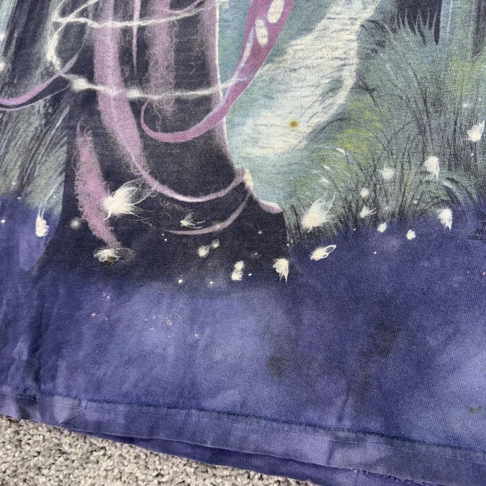 The Mountain Shirt Mens Medium Blue Fairy Moon Graphic Tee Fantasy Tie Dye